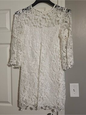Bisou Bisou White Crochet Lace Top
